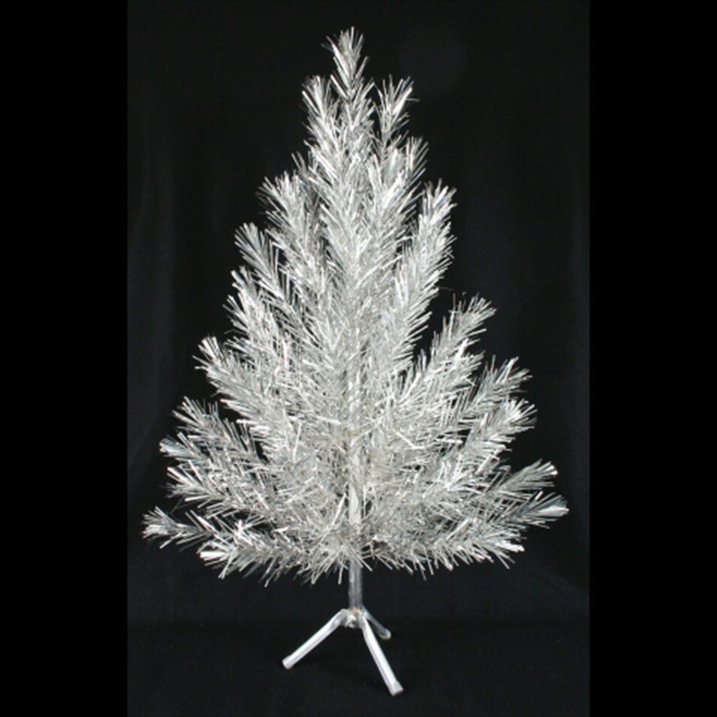 Evergleam aluminum Christmas tree, early to mid-1960s Four-foot silver Fountain Manitowoc photographer-artists Julie Lindemann and John Shimon collected this tree in the 1990s. Their personal collection became the inspiration for their book, Season's Gleamings: The Art of the Aluminum Christmas Tree, which was published in 2004. WHS Museum #2005.178.1.1-.2 Gift of J. Shimon and J. Lindemann